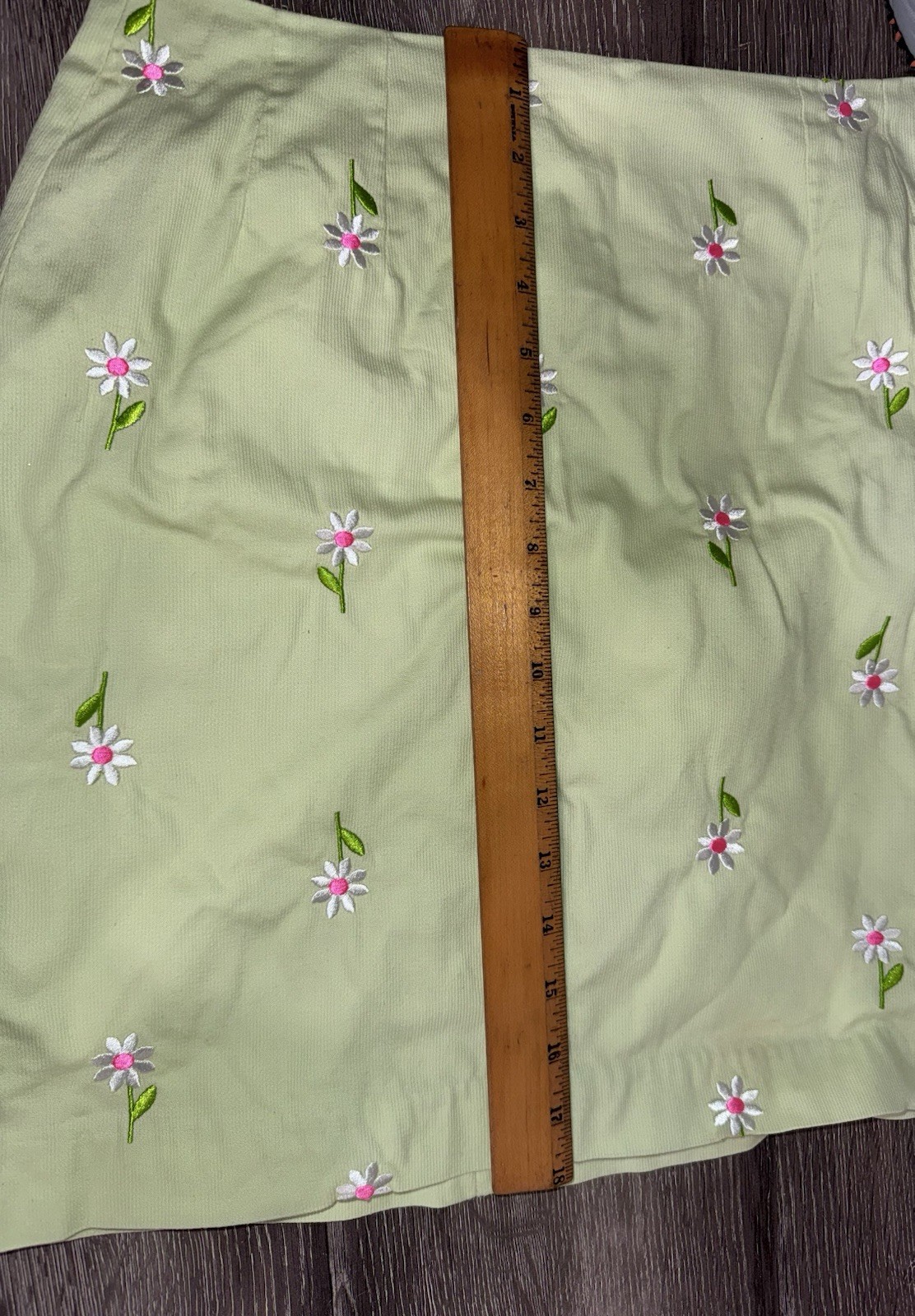 Vintage Lilly Pulitzer Women’s 4 Green Floral Embroidered Skirt