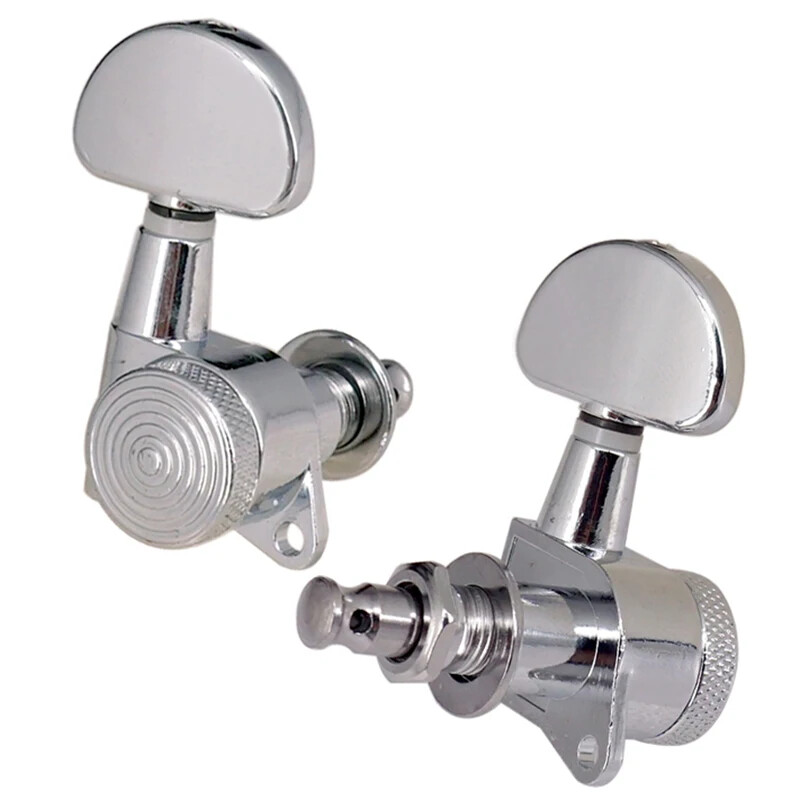 6R Inline Guitar Locking Tuners 1:18 String Tuning Key Pegs Machine Heads Chrome