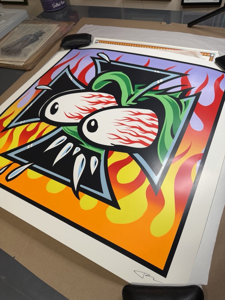 FRANK KOZIK - FLYING EYEBALL SILKSCREEN - SIGNED BY KOZIK