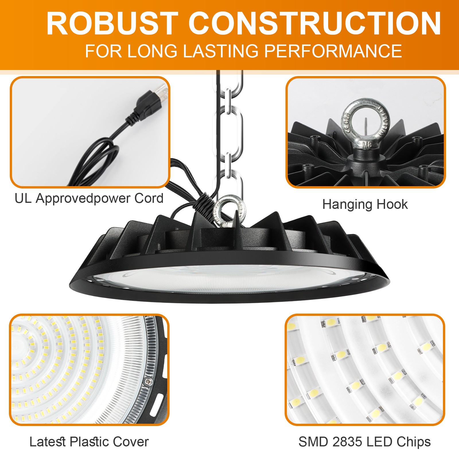 10 Pack 200W UFO Led High Bay Light Industrial Commercial Warehouse Shop Lights