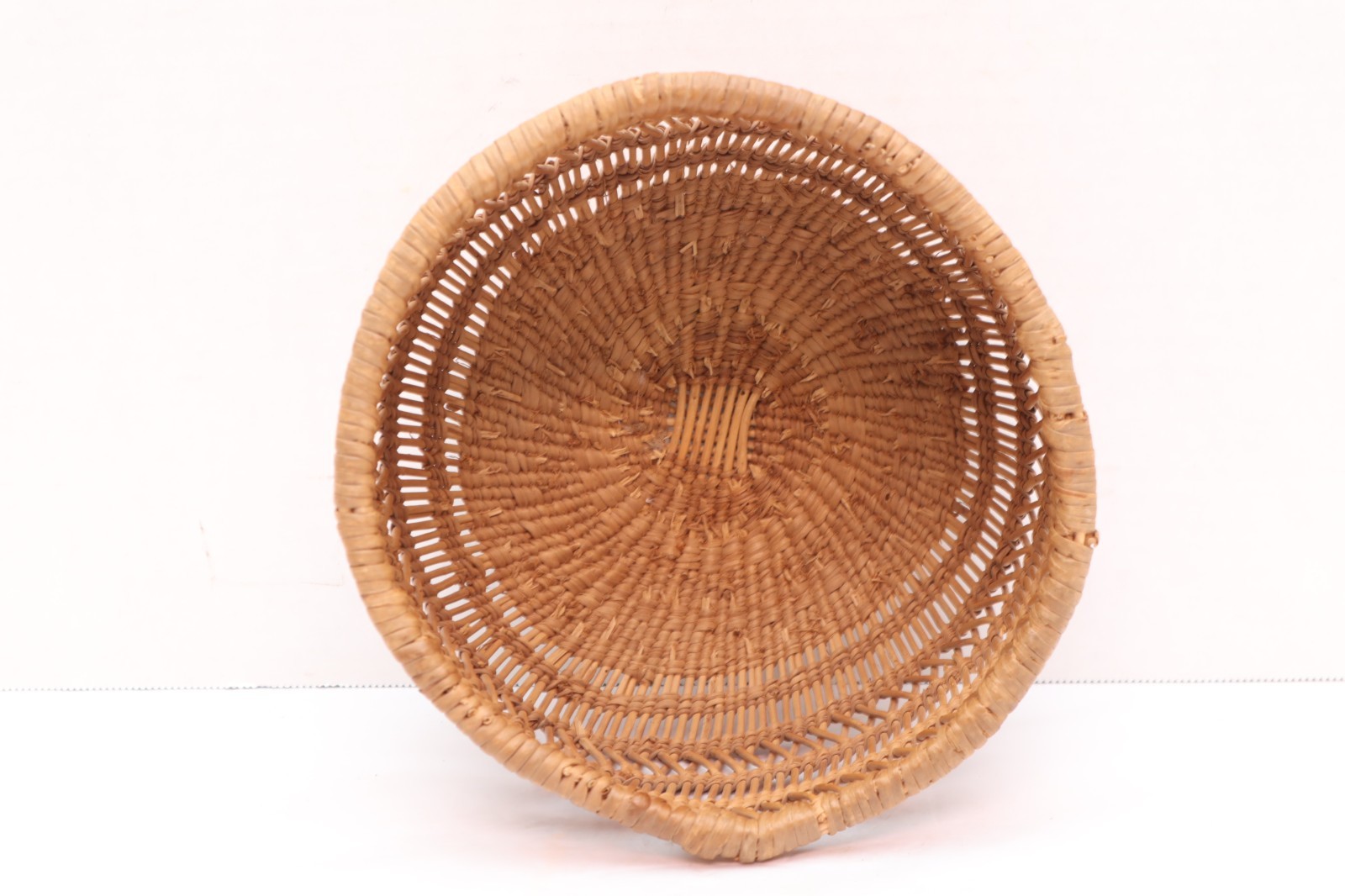 Vintage Hupa Yurok Karuk Northwest Openwork Basket Native American 8" ATQ