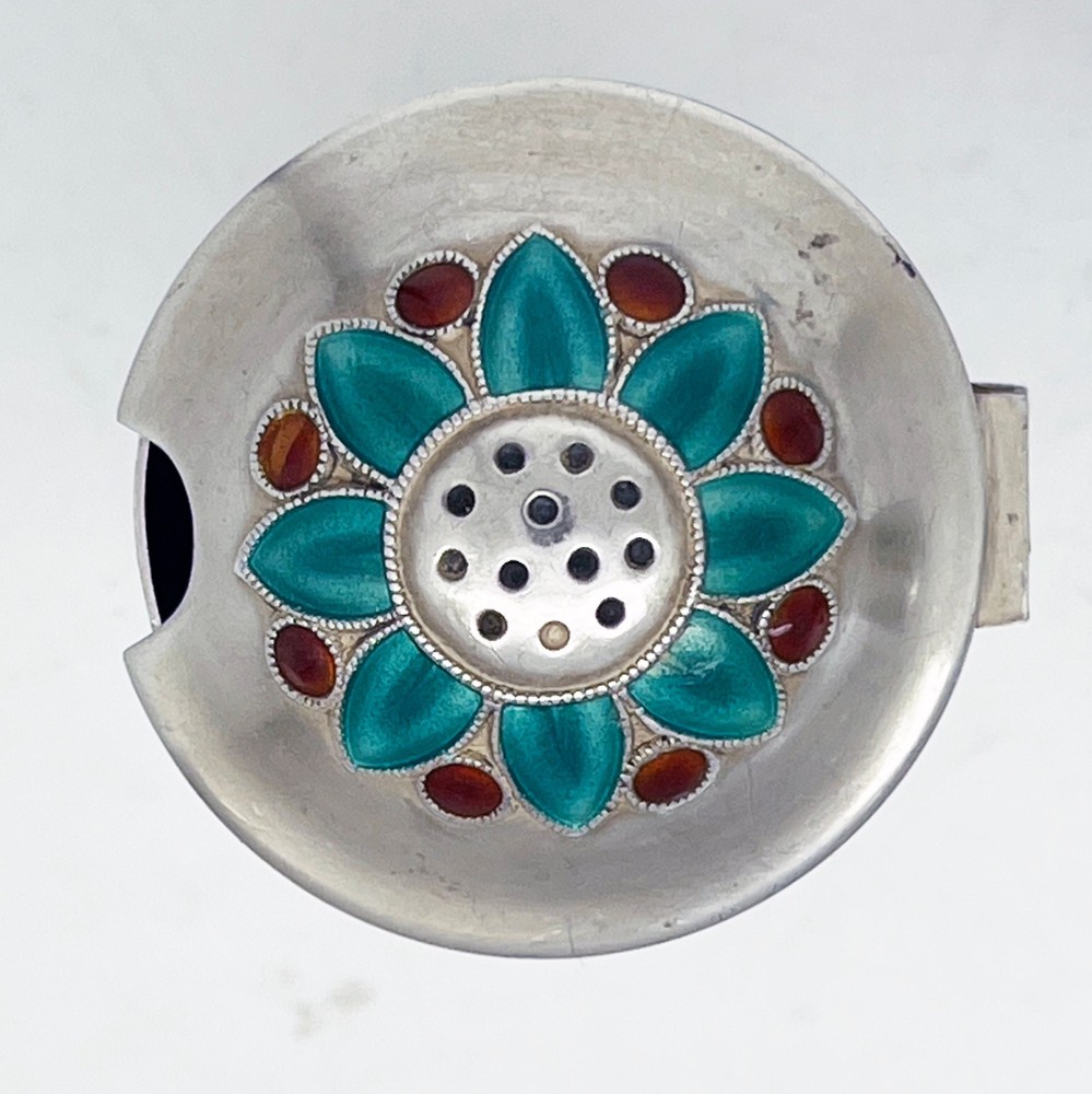 Russian Vintage Silver Enamel Set