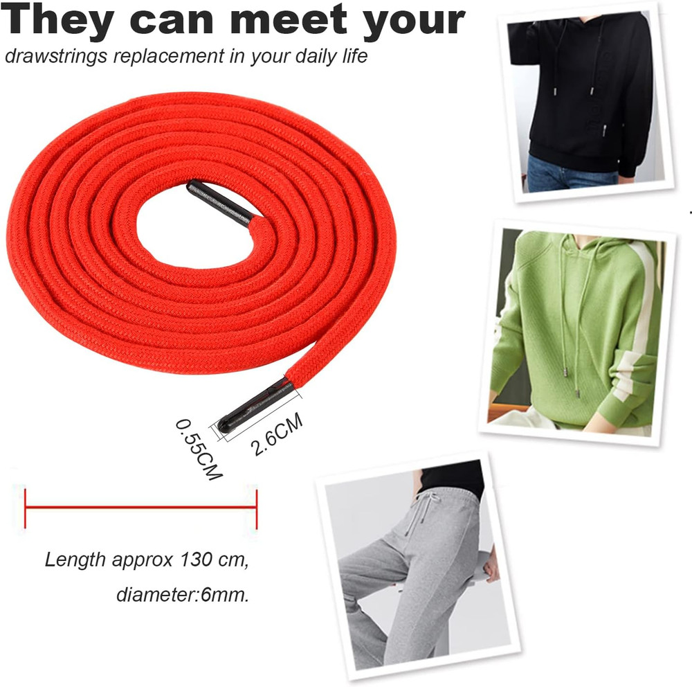 Drawstring Cord Trim Replacement Cording with Easy Threaders+Cord Locks End Spri