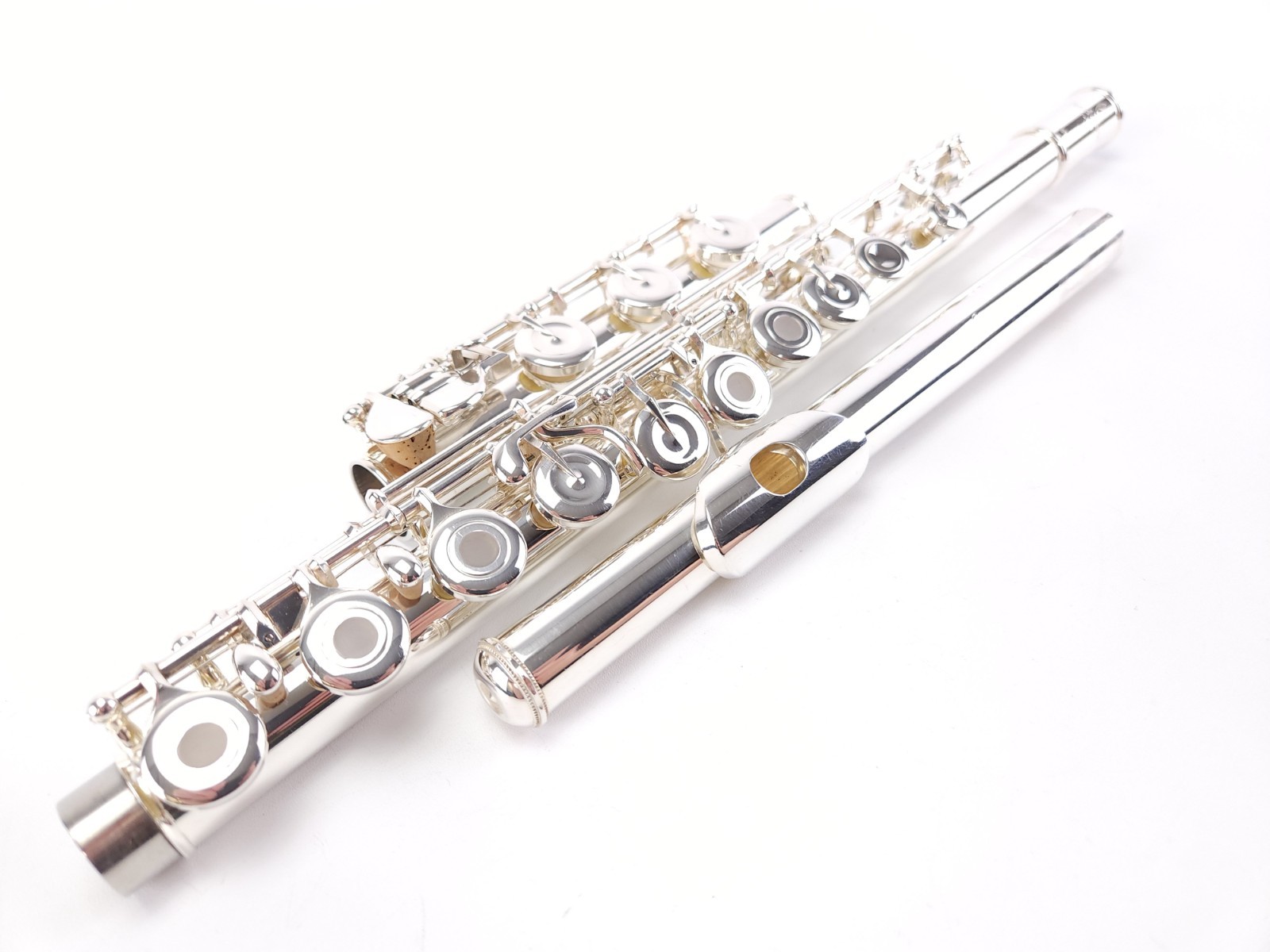 Pearl 665 Open Hole Silver Head Intermediate Stepup B Foot Flute Reconditioned++