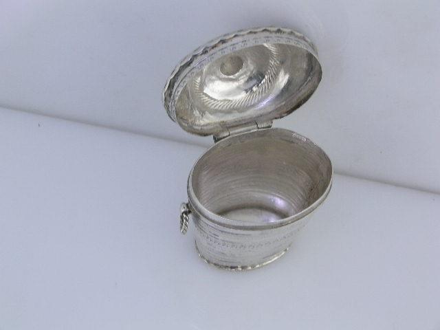 Early Dutch 833 Silver Peppermint Box for Chatelaine c1846