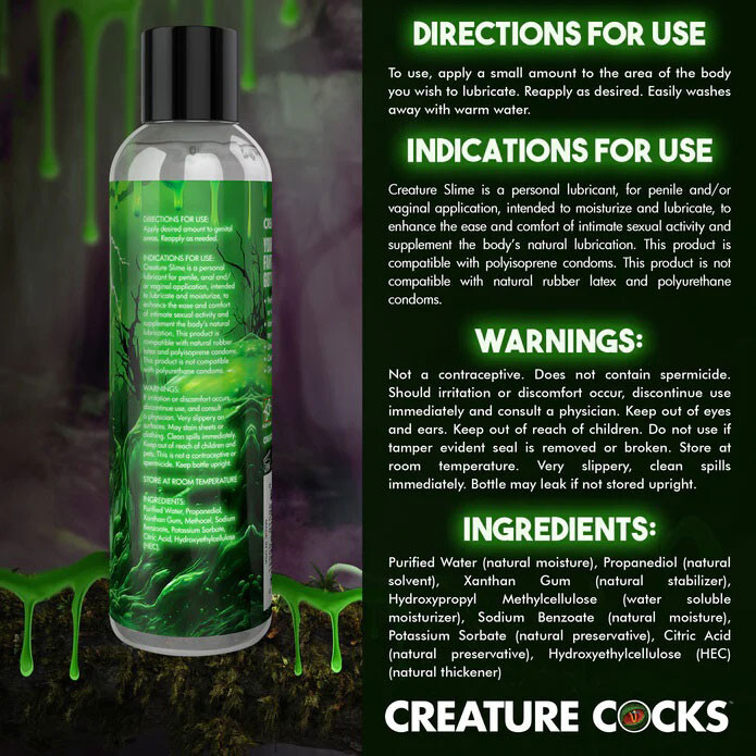 Creature Slime By Creature Cocks Slippery Water Based Lubricant - Select Color