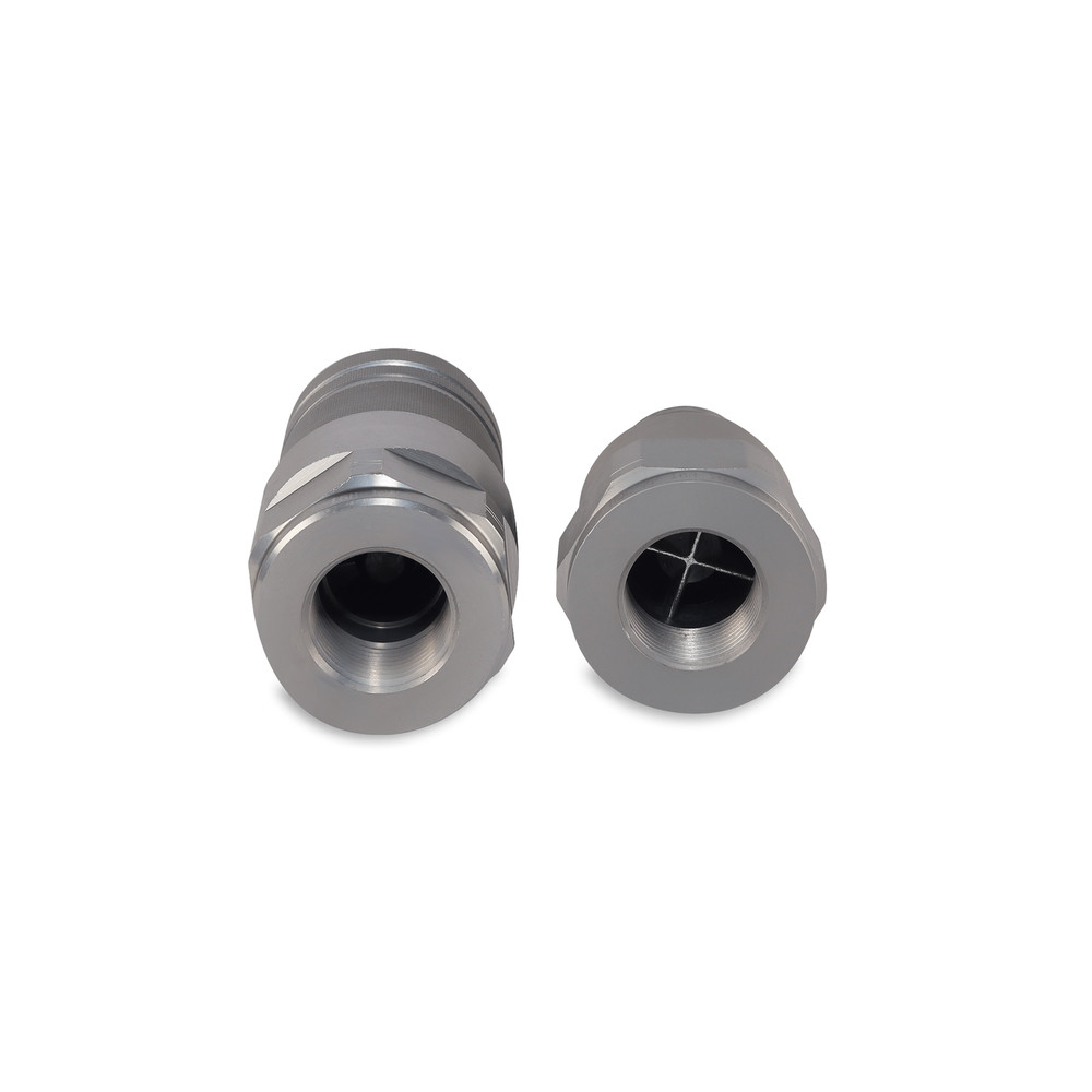1″ Flat Face Hydraulic Quick Couplers Set - 1″ NPT Thread