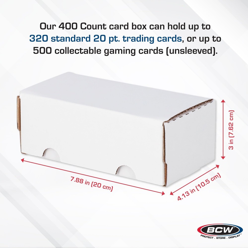 BCW 400-Count Trading Card Storage Box - 2 Pack | Baseball Compact, White