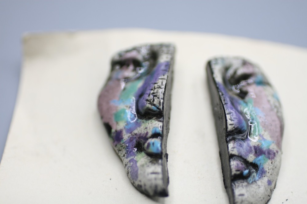 Handcrafted Ritter Full Face Clay EARRINGS S6