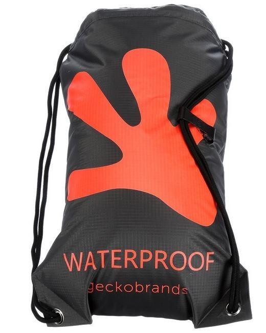 GECKOBRANDS Lightweight Waterproof Nylon Drawstring Backpack Black