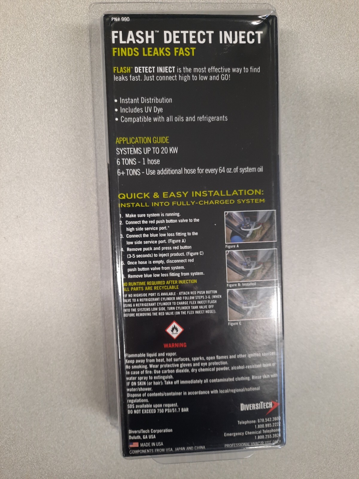 DIVERSITECH #990 FLASH DETECT INJECT- FINDS LEAKS FAST -UP TO 6 TONS