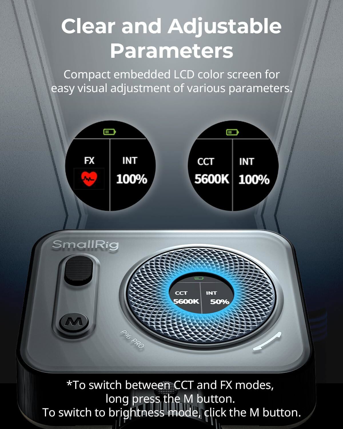 SmallRig Vibe P96 Pro Led Video Light Camera Light for Vlog 4660