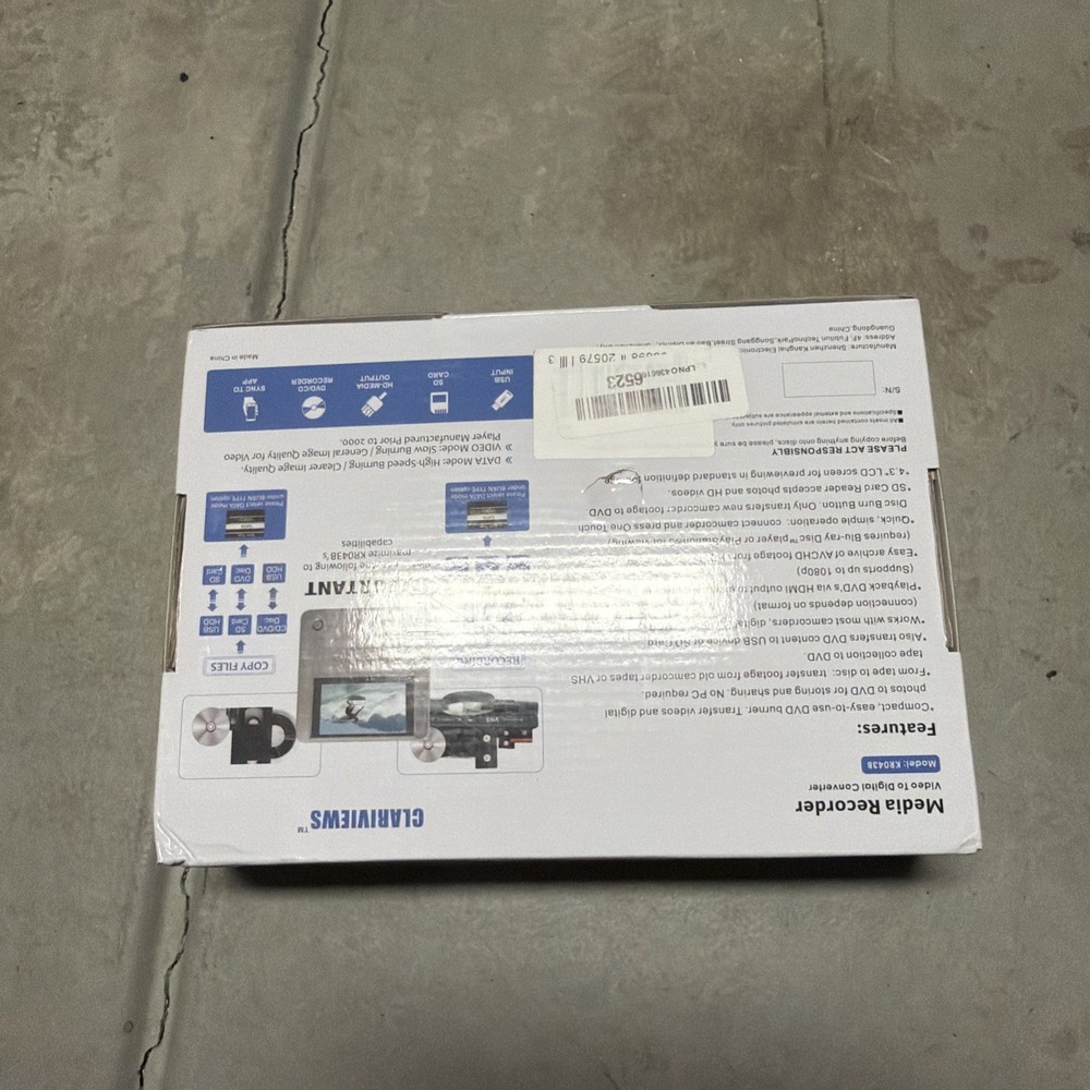 Clariviews Multi-Function Media Recorder VHS to Digital - KR043B