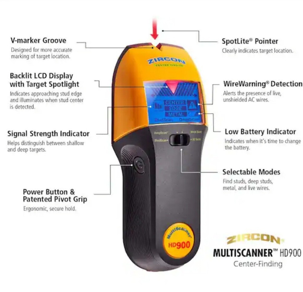 Zircon Multi-Function HD900 Wall MultiScanner