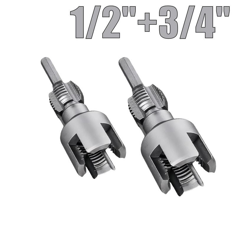 PVC Pipe Threading Tool, 1/2'' & 3/4'' Dies, Drill Compatible (2PCS)