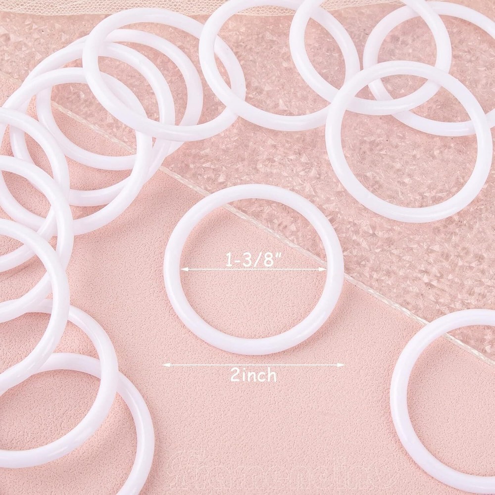 Framendino, 30 Pack 2 Inch White Plastic Catcher Ring Round 30 Pack, 2"