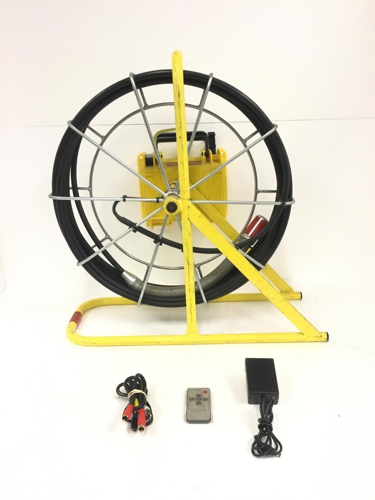 Sewer Inspection Camera Pipe w/ 7" Screen, 100Ft Camera Cable, AC Adapter, WORKS