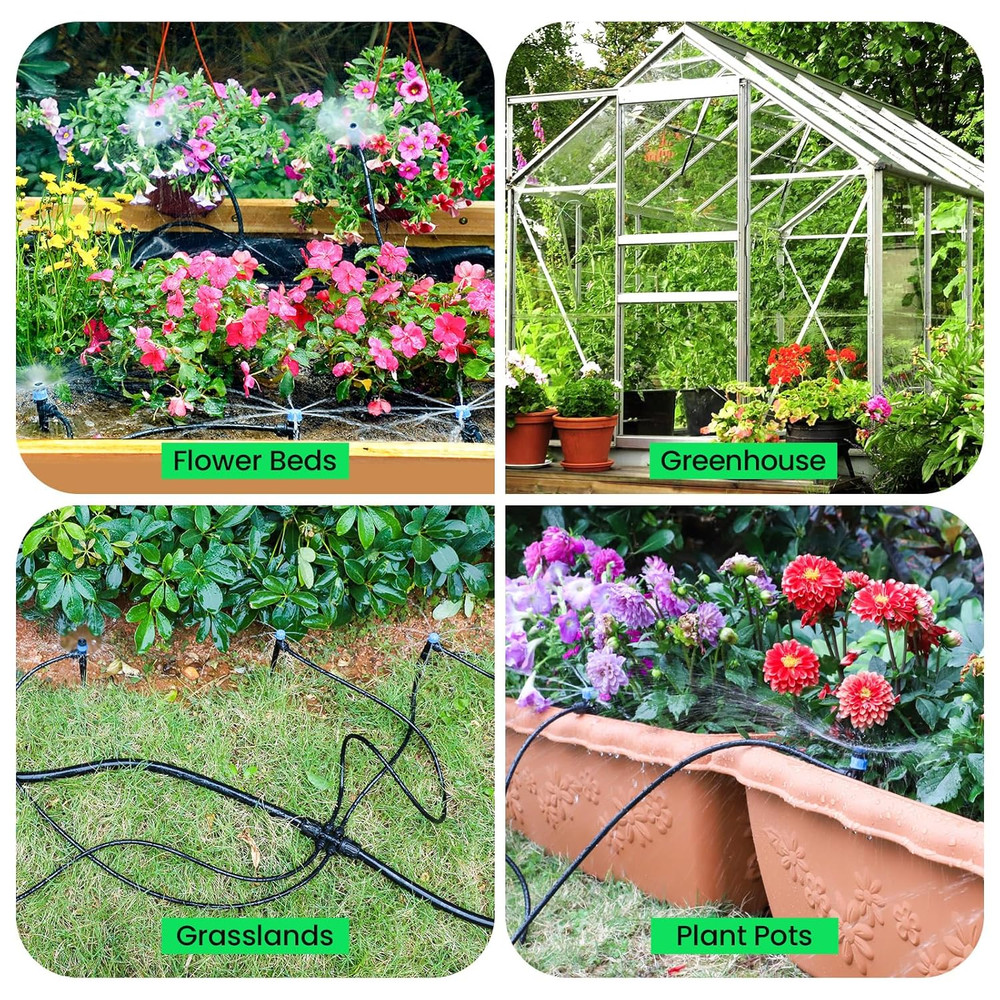 247 FT Drip Irrigation System,Quick Connector Garden Watering System Automatic S