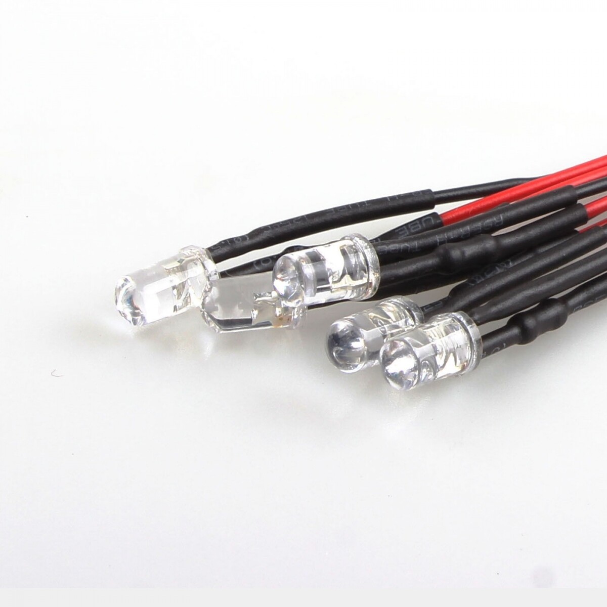 10x Red LED Light Single Bulb Pre-Wired Light 12V DC 5mm Bright Round Top Clear