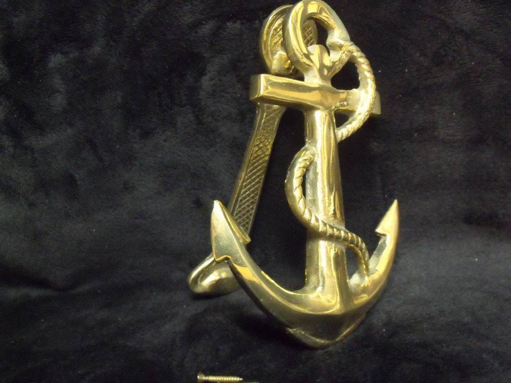 New High Polish ~ Solid Brass ~ Fouled Anchor Doorknocker