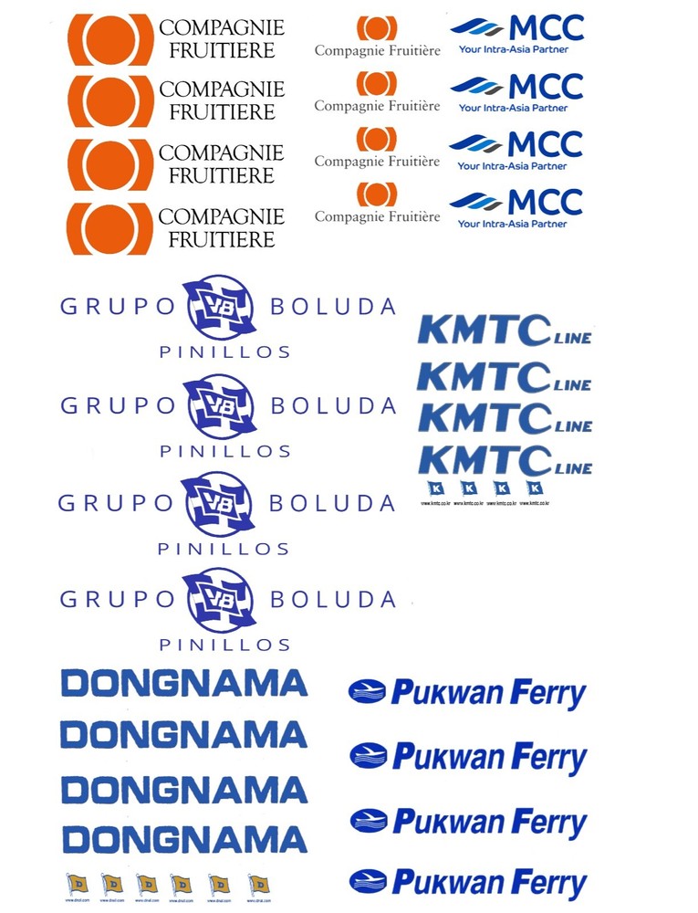 HO Scale Container Decals  M-1