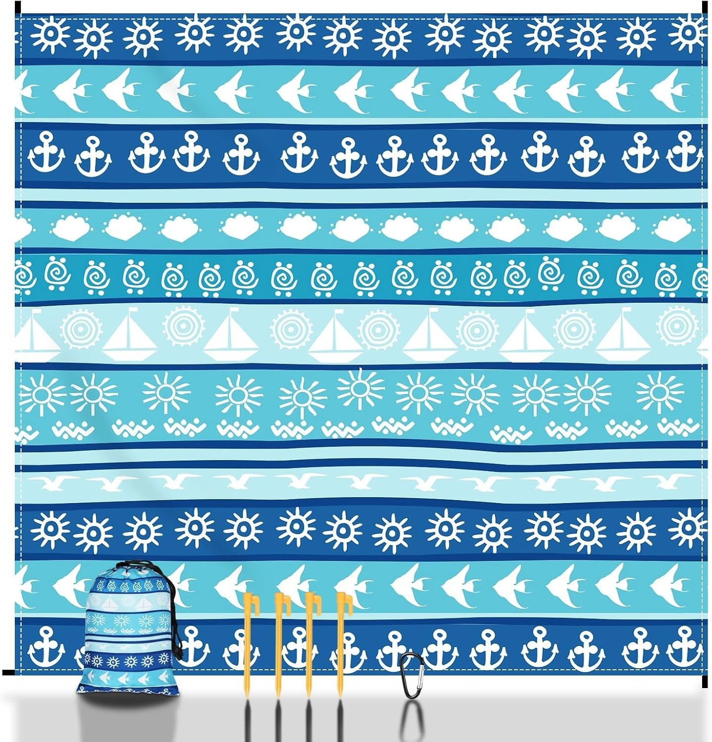 Beach Blanket Waterproof Sandproof 79" x 83" Large Sand Free Quick Drying Beach