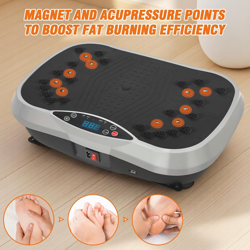 Vibration Plate Exercise Machine, 10 Preset Modes & 200-Level Vibration Platform