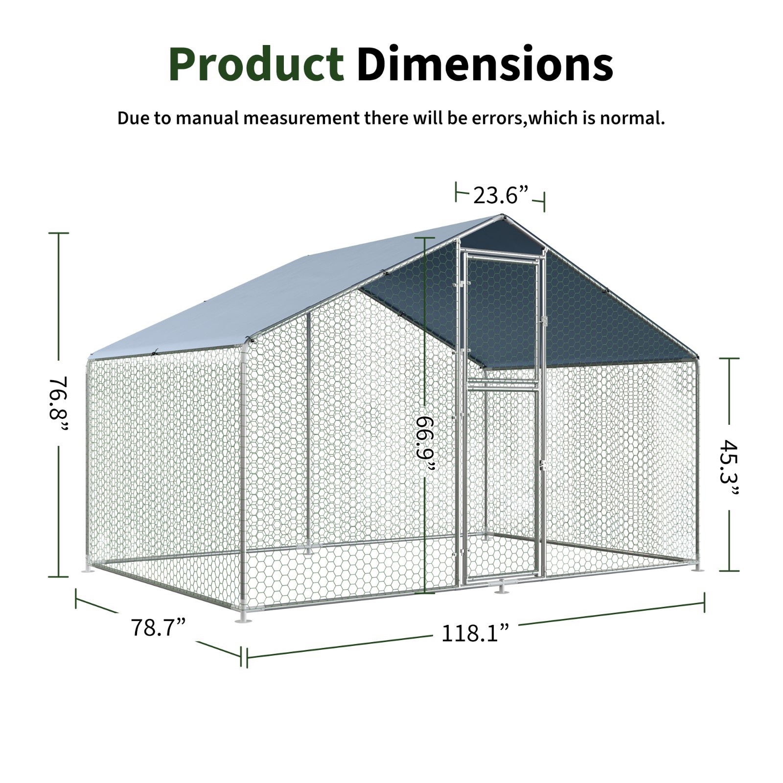 Metal Chicken Coop, Large Chicken Coop with Waterproof Cover for Backyard