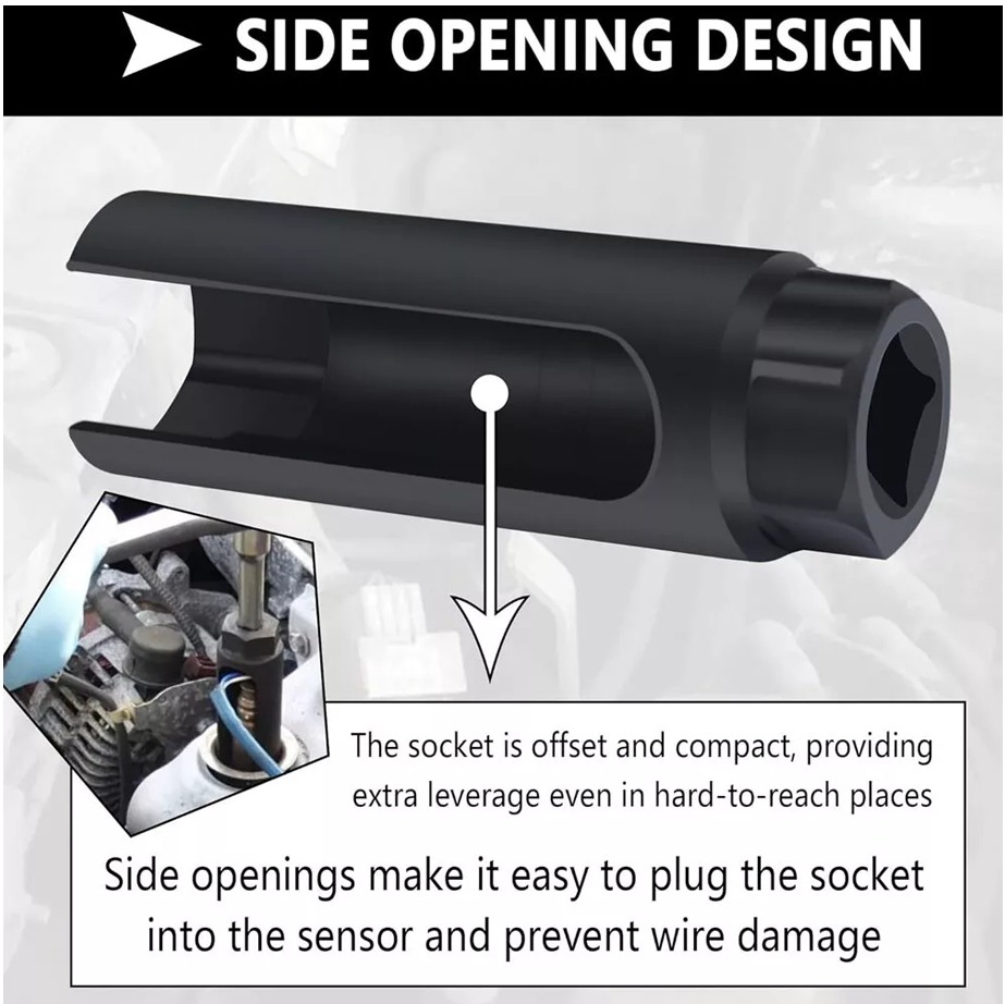 1Pc Oxygen Sensor Socket With Side Wire Cutout O2 Induction Sleeve High Hardness
