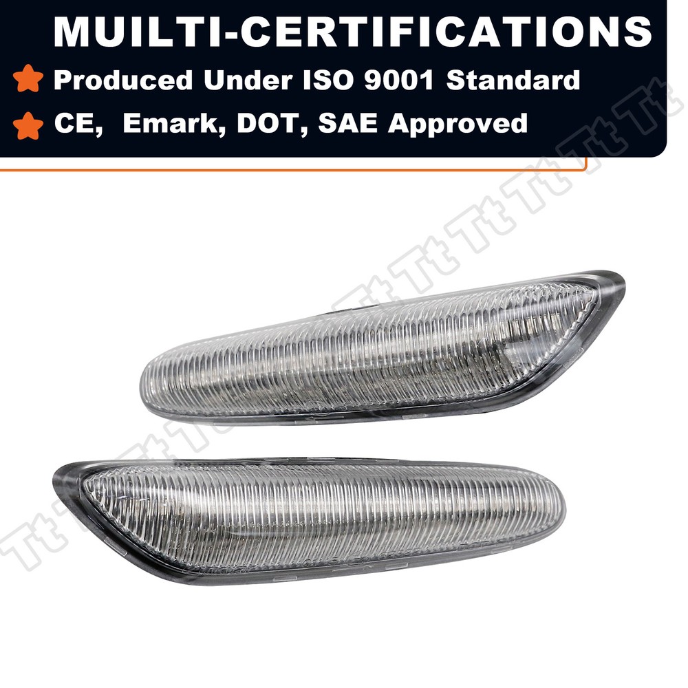 2x LED Sequential Side Marker Lights For BMW E46 E60 E61 E81 E82 E88 E90 E91 E92
