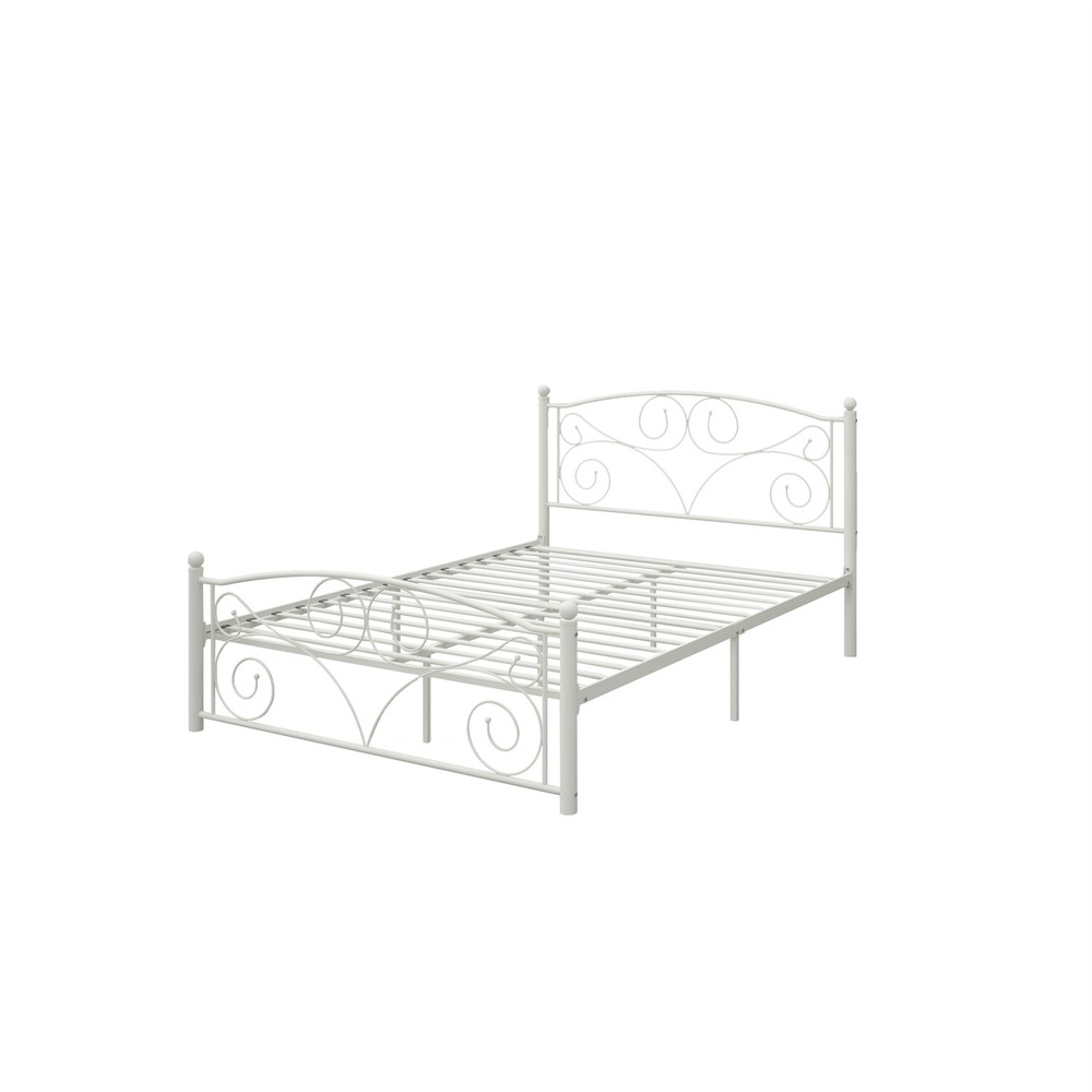 Modern Full Size Bed Frame Metal Platform Bed Frame Sturdy Slat Support