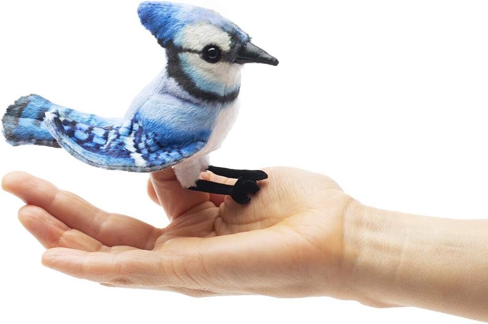 Mini Blue Jay Finger Puppet 6 inches