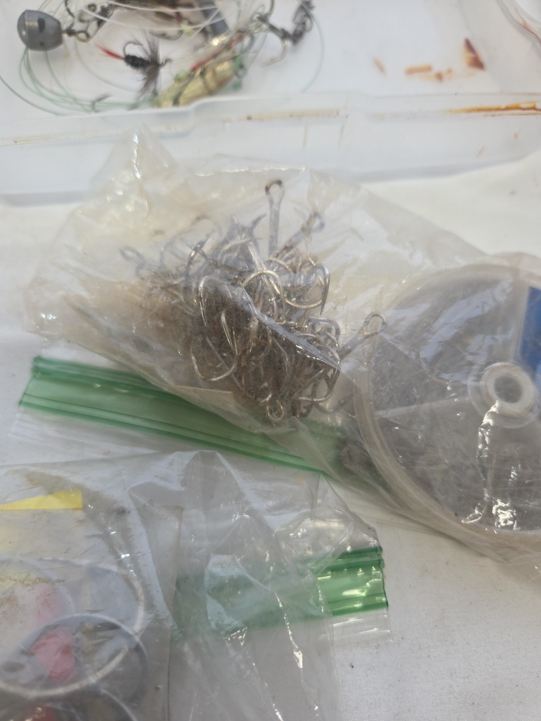 Large Lot Of Misc Fishing Hooks Tackle Trout Salmon Bass New And Used