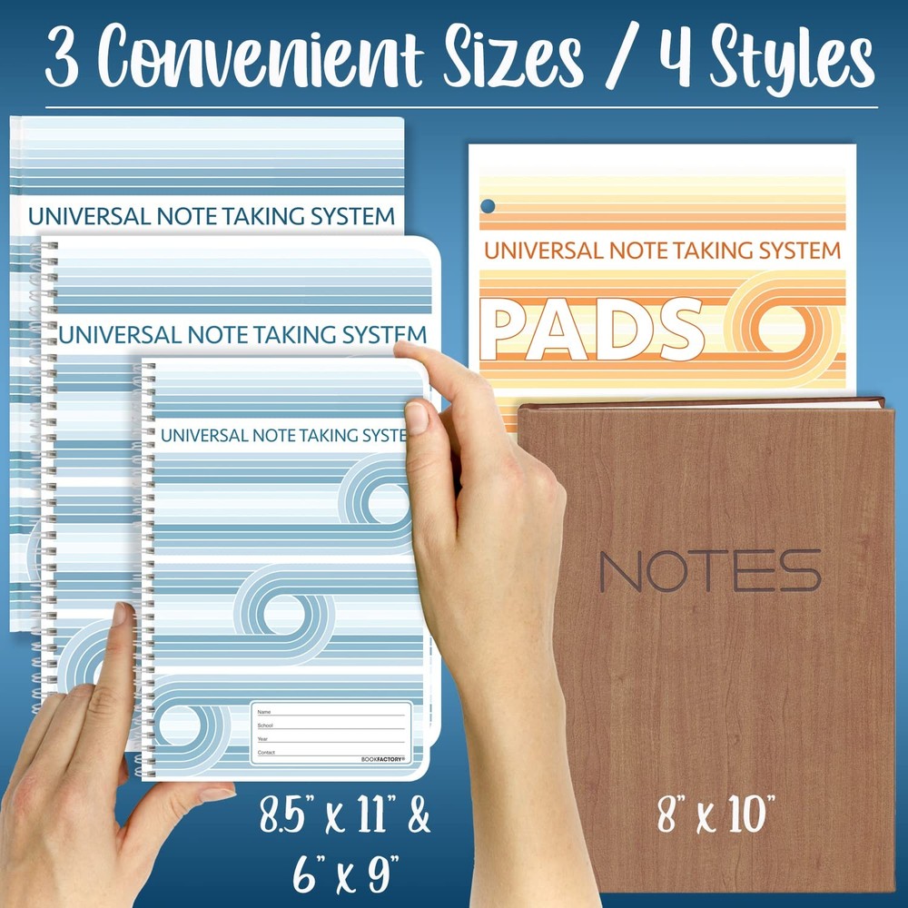 BookFactory Universal Note Taking System (Cornell Notes) / 8.5" x 11"