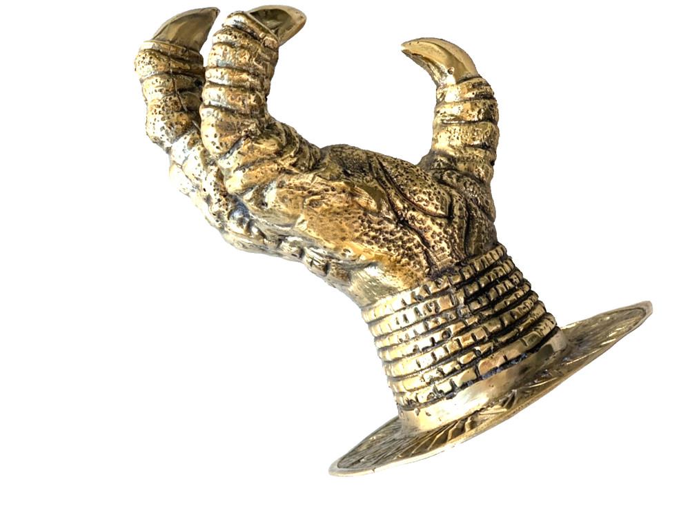 Large Claw wall hook door handle 7 “ solid hollow aged 18 cm heavy brass pull