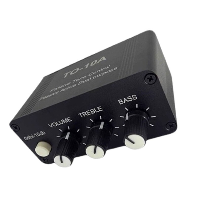 Mini Audio Attenuator 3.5mm/RCA Volume Controller Stereo Preamp w/Tone Control