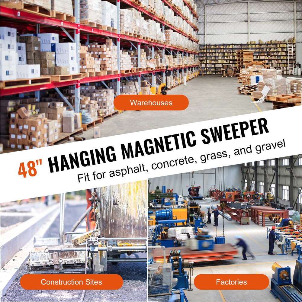 48" Hanging Magnet Magnetic Sweeper Tool fits Forklift