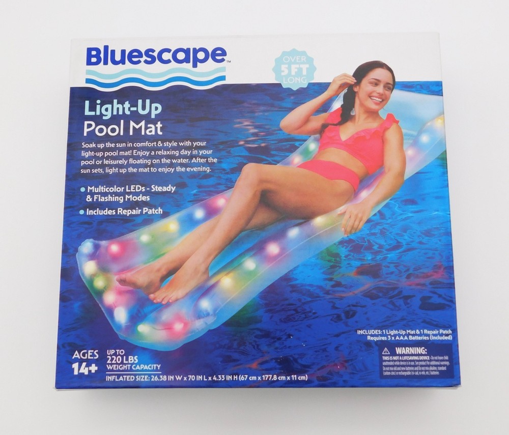 Bluescape LED Pool Raft – Inflatable Color-Changing LED Light-Up Pool Float