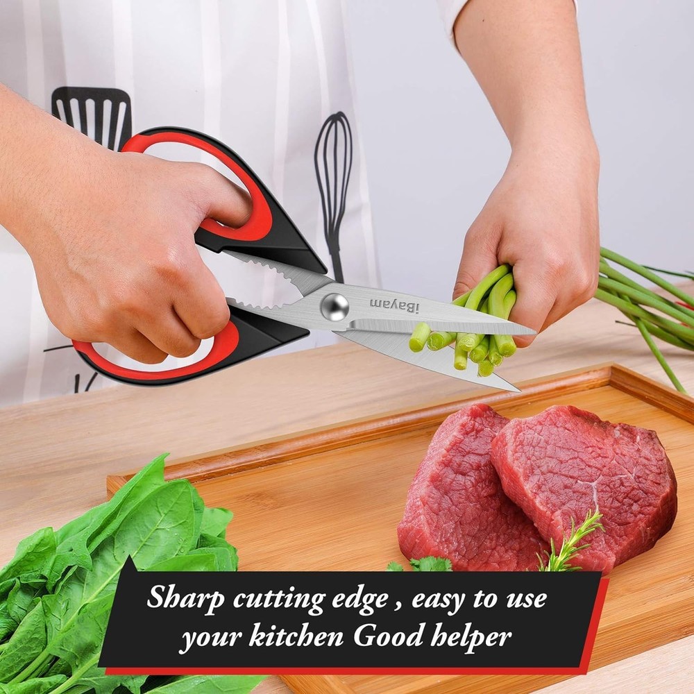 3-Pack 8.5"Kitchen Scissors All Purpose Heavy Duty with Protective Sheath, So...