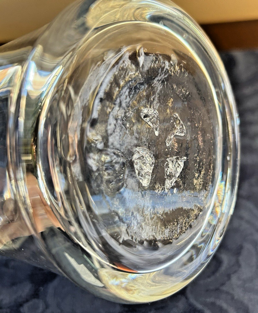 Hand Blown Clear Glass 7" Pitcher with Applied Handle, Pontil, Versatile