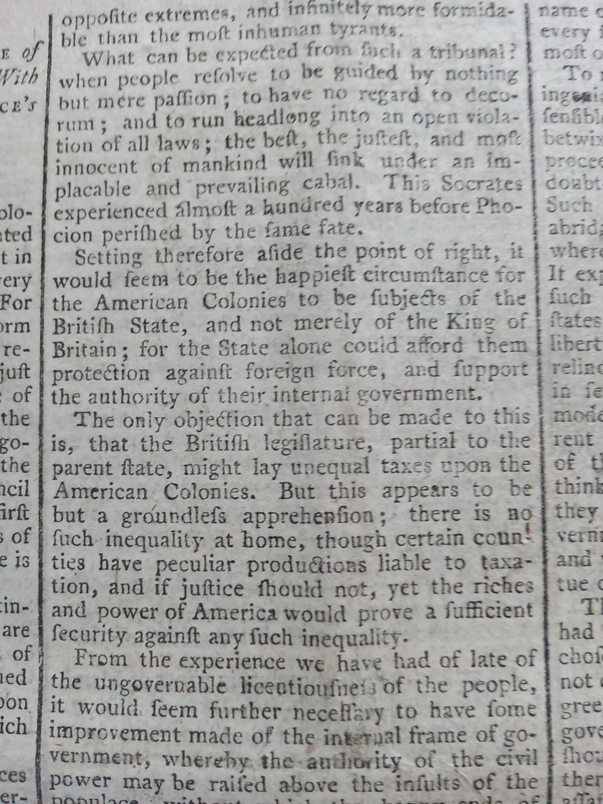 Original 1776 British Newspaper - American Revolutionary War - Colonies