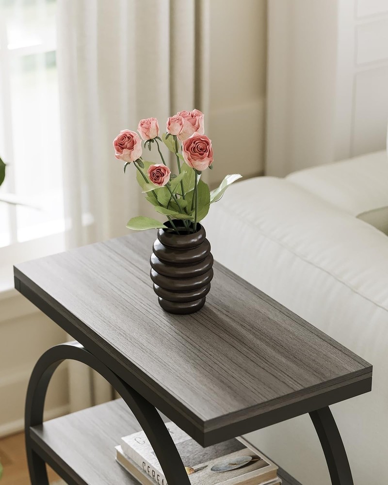 End Table 3-Tier Side Table Slim Sofa Side Table Living Room Tall Bedside Table
