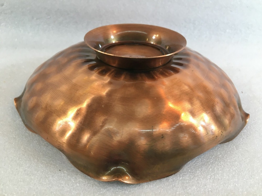 Gregorian Copper Hand Hammered Fluted Edge Bowl 313
