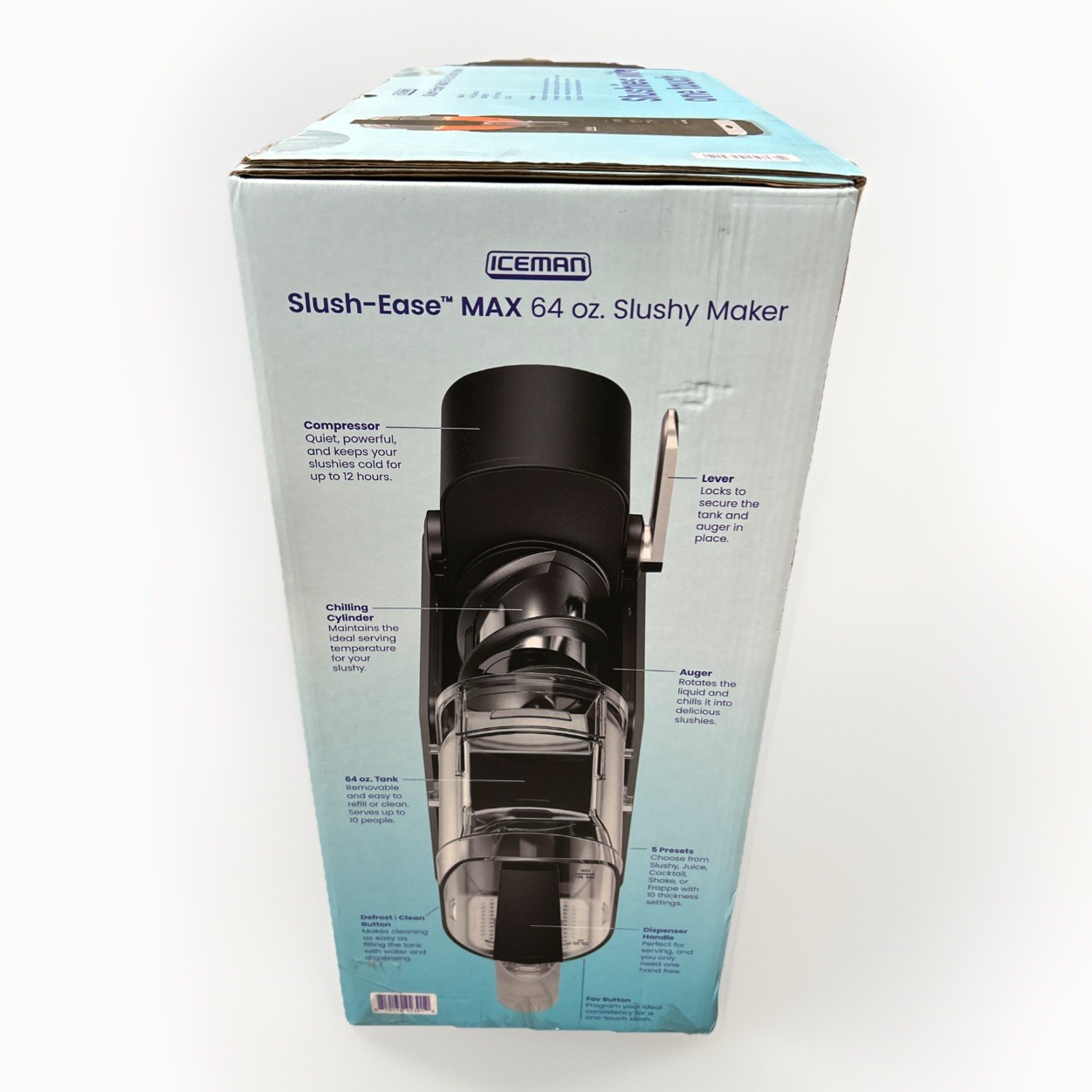 Iceman Slush-Ease Slushy Maker with Customizable Thickness, 64oz, Black