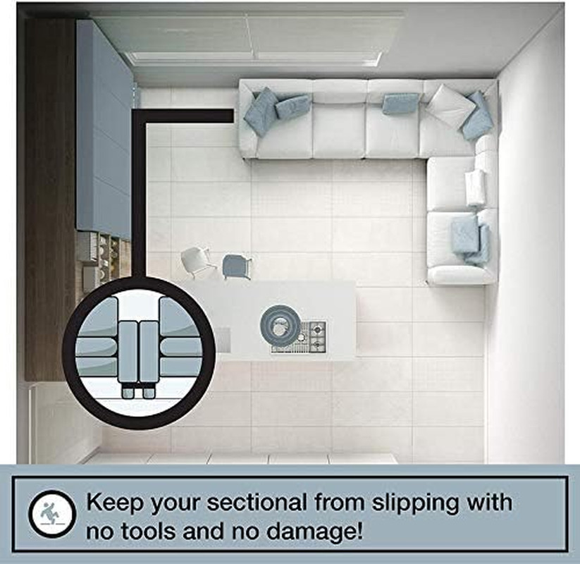 Sectional Connectors (4 Pack) – Keep Cushions from Sliding, Easy Install Straps,