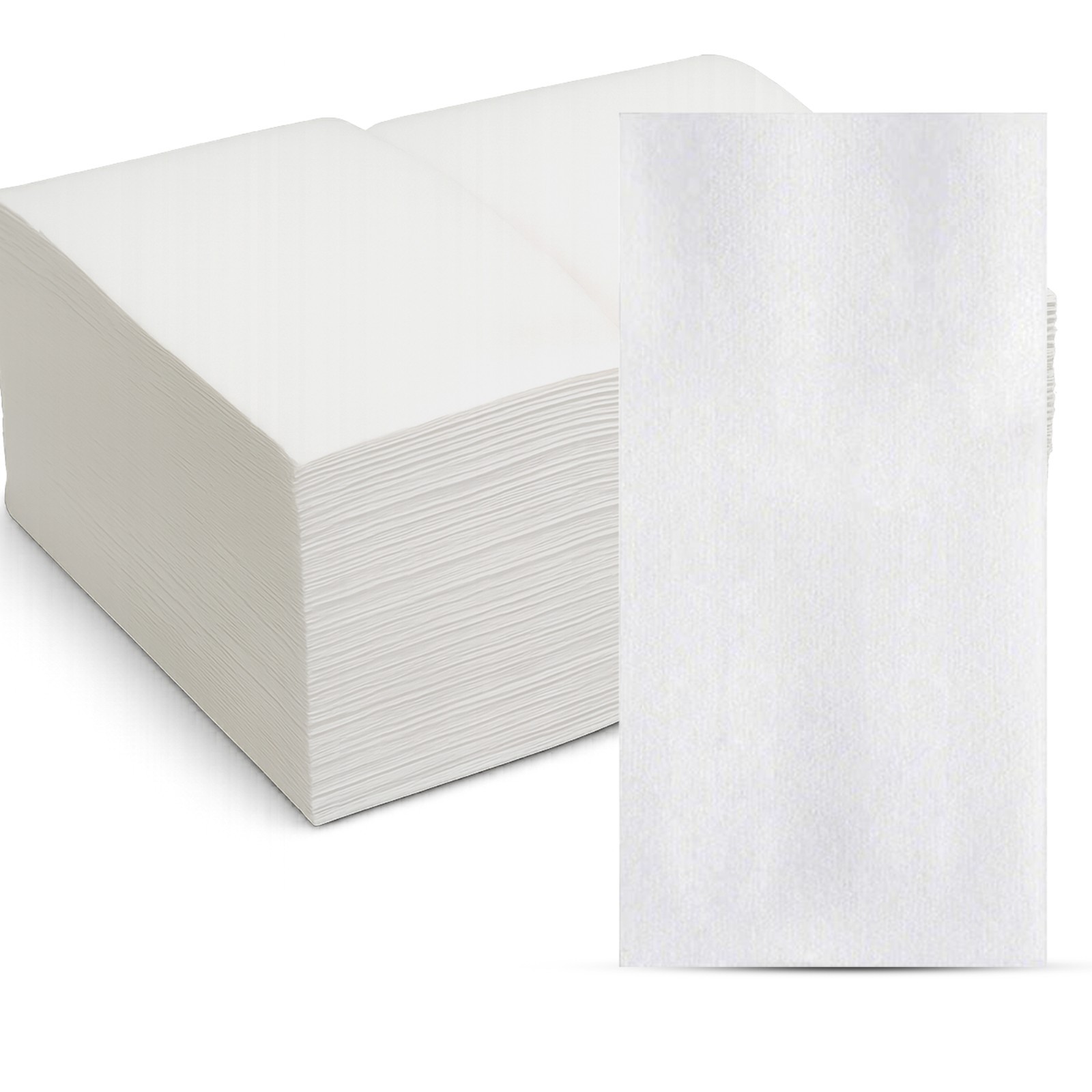 MT Products White Linen-Feel Guest Towels 12"x17" Airlaid Napkins - Pack of 50