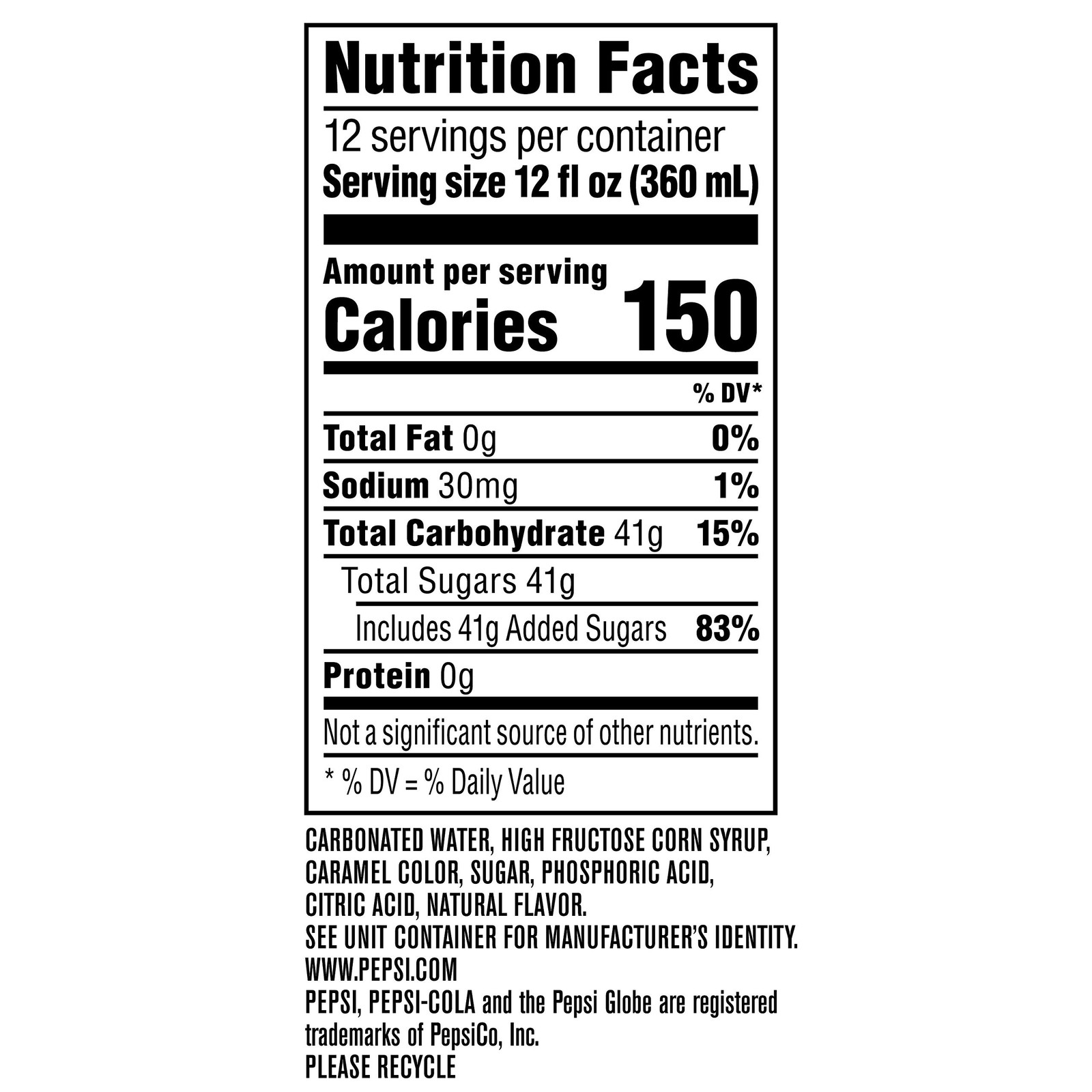 Pepsi Caffeine Free Cans, 12 Count, 12 fl oz Cans