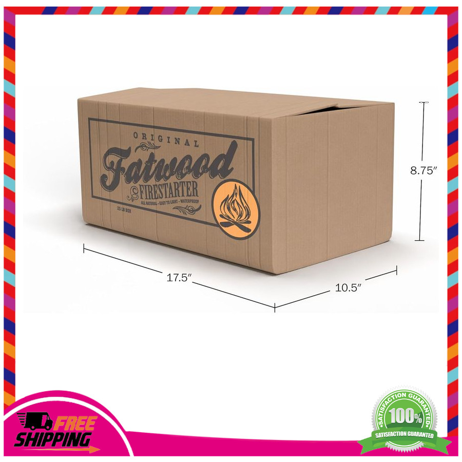 Fatwood Fire Starter Sticks 25lb Box 100% All Natural Pine Kindling Wood