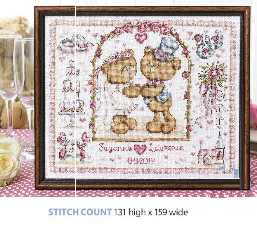 TEDDIES'  WEDDING   CROSS  STITCH   PATTERN  ONLY  ALS   EAV