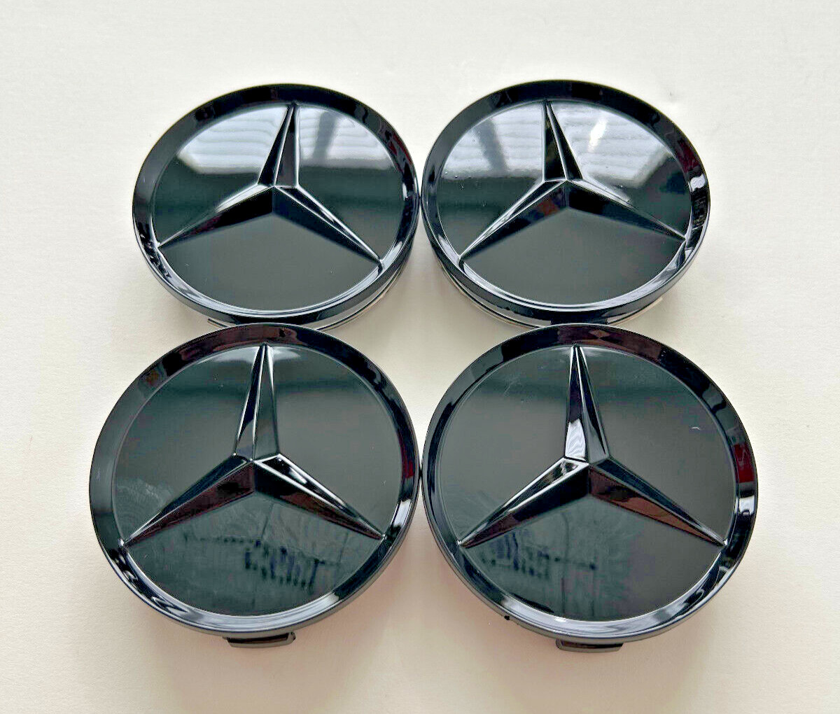 4x Full Black Wheel Center Caps Hub Cover Rim for Mercedes C E CLA GLS ML serie